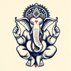 Pixel Art Ganesha Tattoo