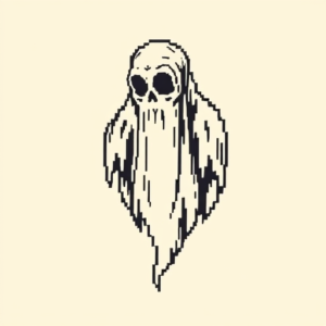 Pixel Art Ghost Tattoo