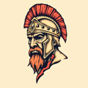 Pixel Art Gladiator Tattoo