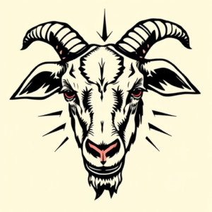 Pixel Art Goat Tattoo