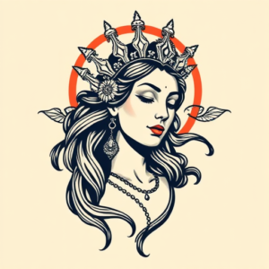 Pixel Art Goddess Tattoo