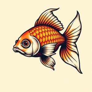 Pixel Art Goldfish Tattoo