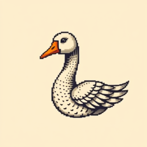 Pixel Art Goose Tattoo