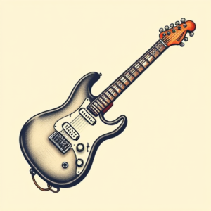 Pixel Art Guitar Tattoo