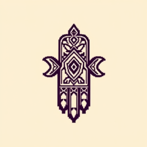 Pixel Art Hamsa Tattoo