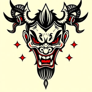 Pixel Art Hannya Tattoo