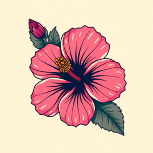 Pixel Art Hibiscus Tattoo
