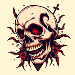 Pixel Art Horror Tattoo