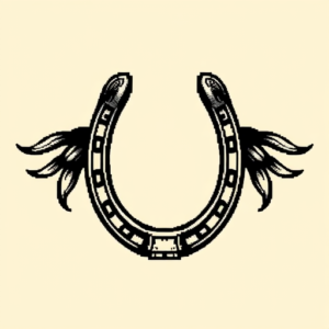 Pixel Art Horseshoe Tattoo