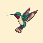 Pixel Art Hummingbird Tattoo