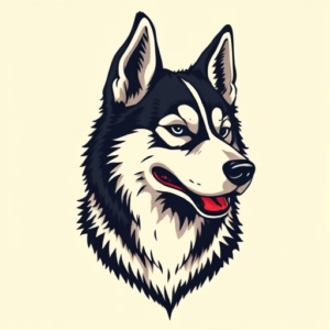 Pixel Art Husky Tattoo