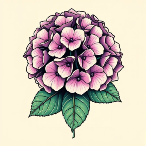 Pixel Art Hydrangea Tattoo