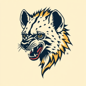 Pixel Art Hyena Tattoo