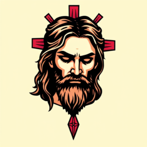 Pixel Art Jesus Tattoo