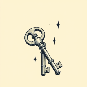 Pixel Art Key Tattoo
