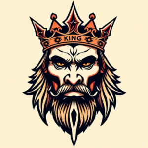 Pixel Art King Tattoo