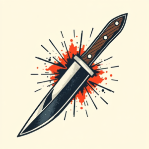 Pixel Art Knife Tattoo