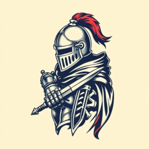 Pixel Art Knight Tattoo