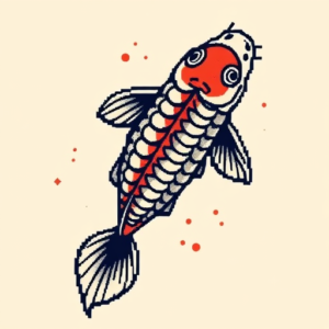 Pixel Art Koi Tattoo