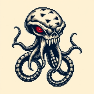 Pixel Art Kraken Tattoo
