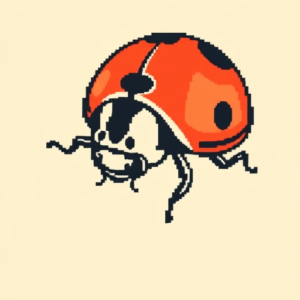 Pixel Art Ladybug Tattoo