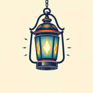 Pixel Art Lantern Tattoo