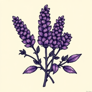 Pixel Art Lavender Tattoo