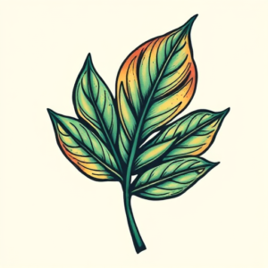 Pixel Art Leaf Tattoo