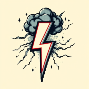 Pixel Art Lightning Tattoo