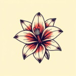 Pixel Art Lily Tattoo