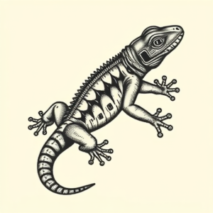 Pixel Art Lizard Tattoo