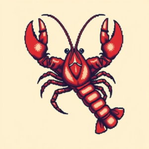 Pixel Art Lobster Tattoo