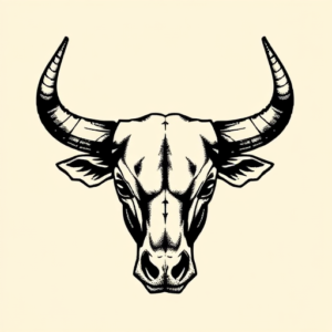 Pixel Art Longhorn Tattoo