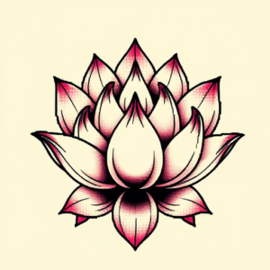 Pixel Art Lotus Tattoo