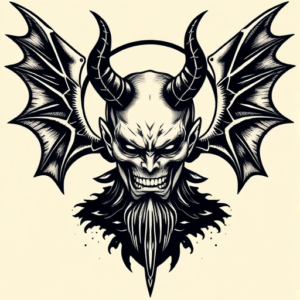 Pixel Art Lucifer Tattoo
