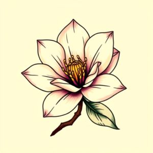 Pixel Art Magnolia Tattoo