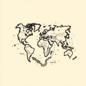 Pixel Art Map Tattoo