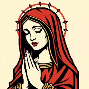 Pixel Art Mary Tattoo