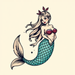 Pixel Art Mermaid Tattoo