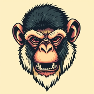 Pixel Art Monkey Tattoo