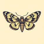 Pixel Art Moth Tattoo