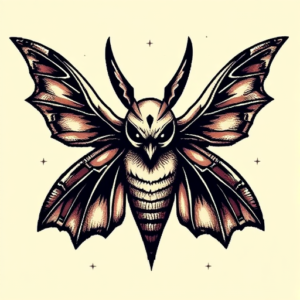 Pixel Art Mothman Tattoo