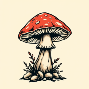 Pixel Art Mushroom Tattoo