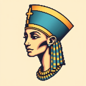 Pixel Art Nefertiti Tattoo