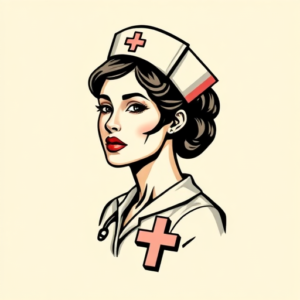 Pixel Art Nurse Tattoo