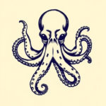 Pixel Art Octopus Tattoo