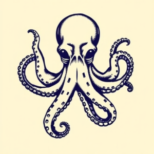 Pixel Art Octopus Tattoo