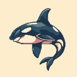 Pixel Art Orca Tattoo