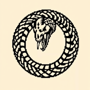 Pixel Art Ouroboros Tattoo