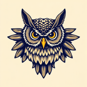 Pixel Art Owl Tattoo